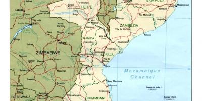 Karta Mozambik cesta
