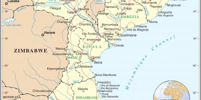 Zračne luke Mozambik na karti