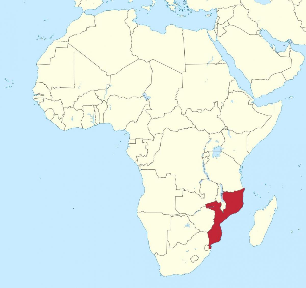 karta Mozambik Afrika